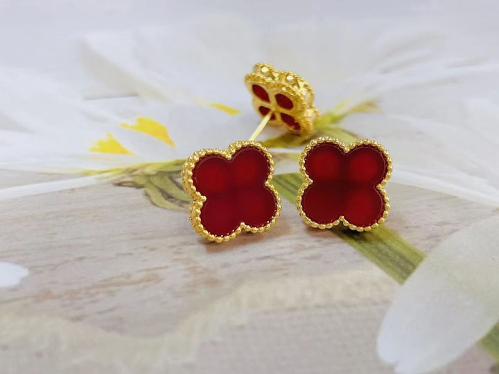 18K Leaf Clover Earring - De Oro Jewelry