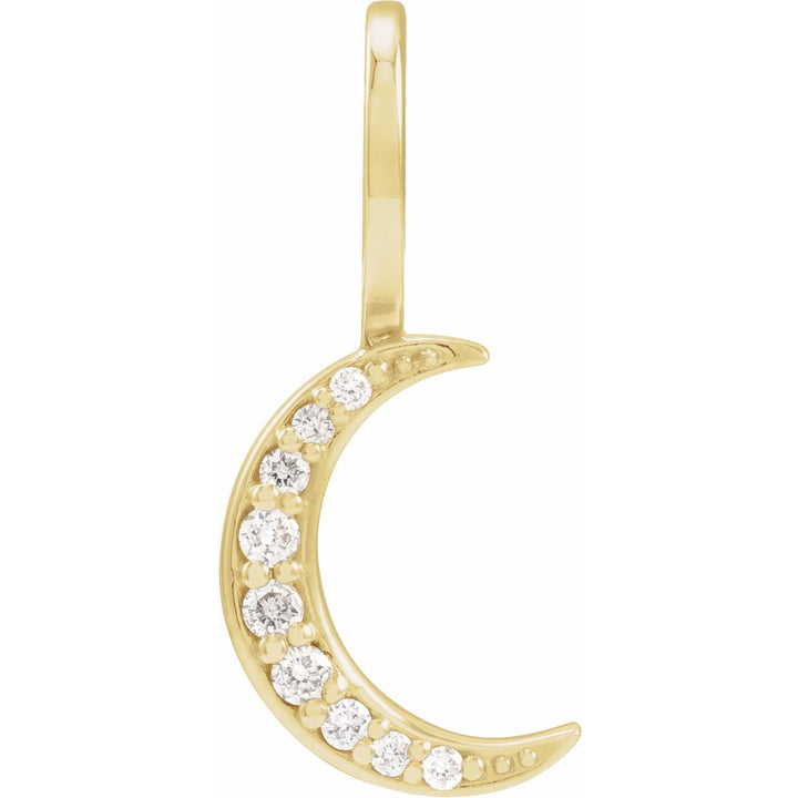 14K Gold Natural Diamond Crescent Moon Pendant — supplier product view