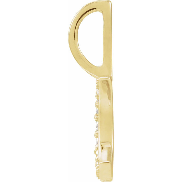 14K Gold Natural Diamond Crescent Moon Pendant — supplier product view