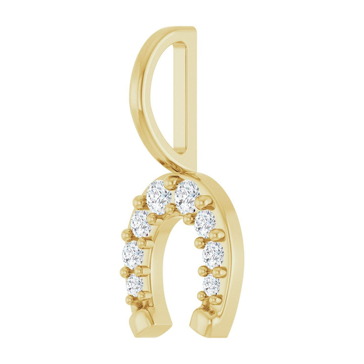 14K Gold Natural Diamond Horseshoe Pendant — supplier product view