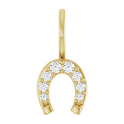 14K Gold Natural Diamond Horseshoe Pendant — supplier product view