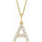 14K Gold Diamond Initial A Necklace — supplier product view