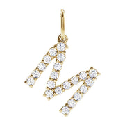 14K Gold Lab-Grown Diamond Initial M Pendant — supplier product view