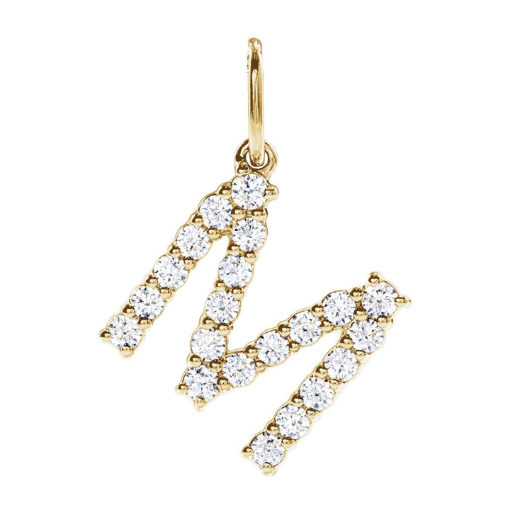 14K Gold Lab-Grown Diamond Initial M Pendant — supplier product view