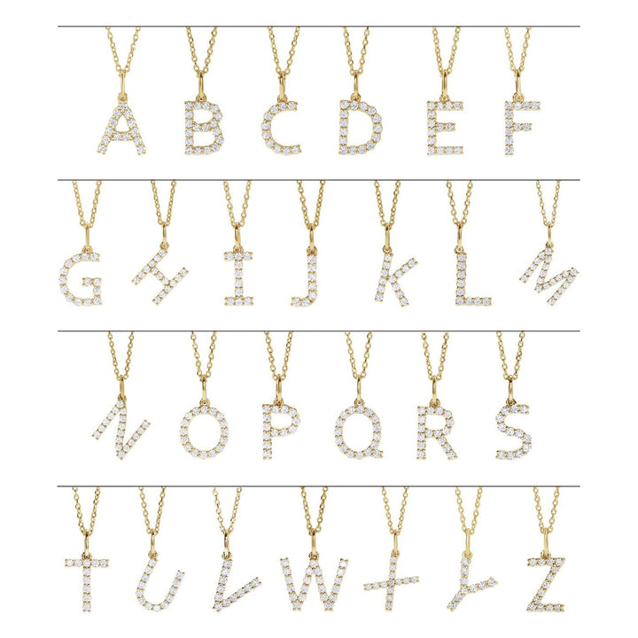 14K Gold Diamond Initial A Necklace — supplier product view