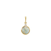 14K Gold White Opal & Natural Diamond Pendant — supplier product view
