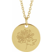 14K Gold November Birth Flower Necklace — supplier product view