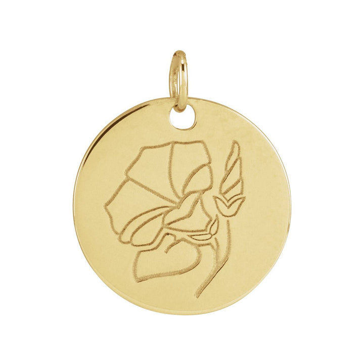 14K Gold September Birth Flower Pendant — supplier product view