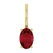 14K Gold Lab-Grown Ruby Solitaire Pendant — supplier product view