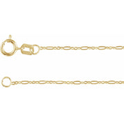 14K Gold Fine Figaro Chain Bracelet — supplier product view