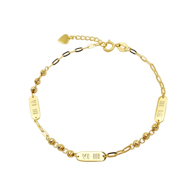 18K Stylish Bead Roman Numbers Bracelet