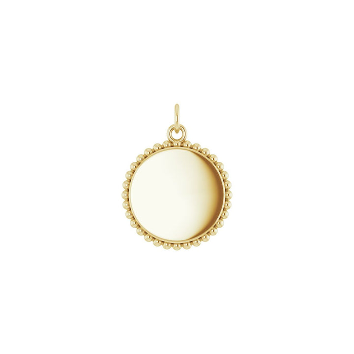 14K Gold Beaded Disc Pendant — supplier product view