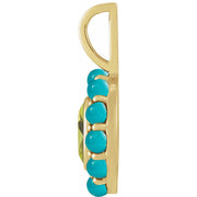 14K Gold Peridot & Turquoise Halo Pendant — supplier product view