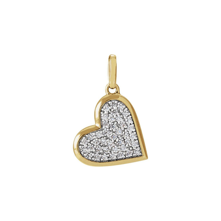14K Gold Natural Diamond Heart Pendant — supplier product view