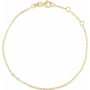 14K Gold Fine Paperclip Chain Bracelet — supplier product view