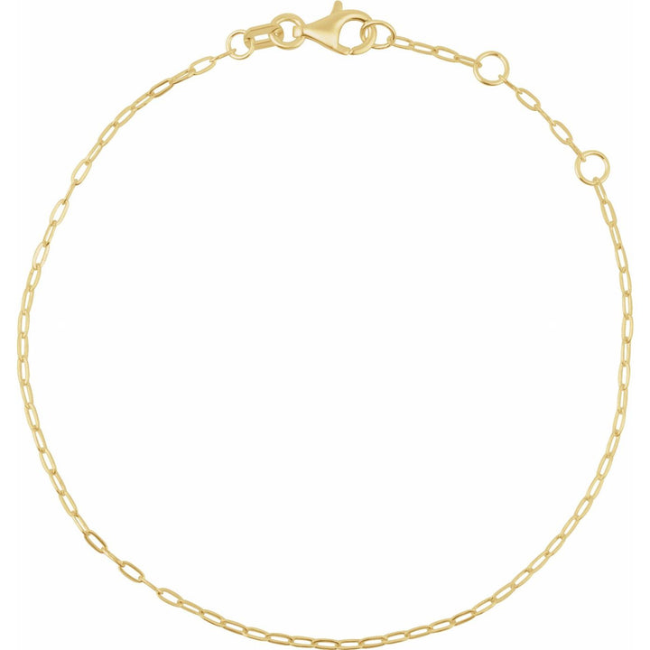 14K Gold Fine Paperclip Chain Bracelet — supplier product view