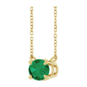 14K Gold Lab-Grown Emerald Solitaire Necklace — supplier product view