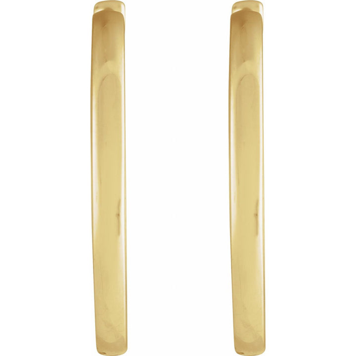 14K Gold Classic Hinged Hoop Earrings — supplier front/side views; sold as one pair