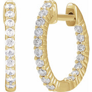 14K Gold Inside-Out Lab-Grown Diamond Hoops — supplier front/side views; sold as one pair