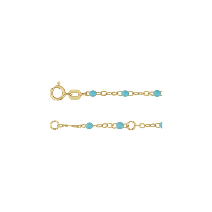14K Gold Turquoise Enamel Bead Bracelet — supplier product view