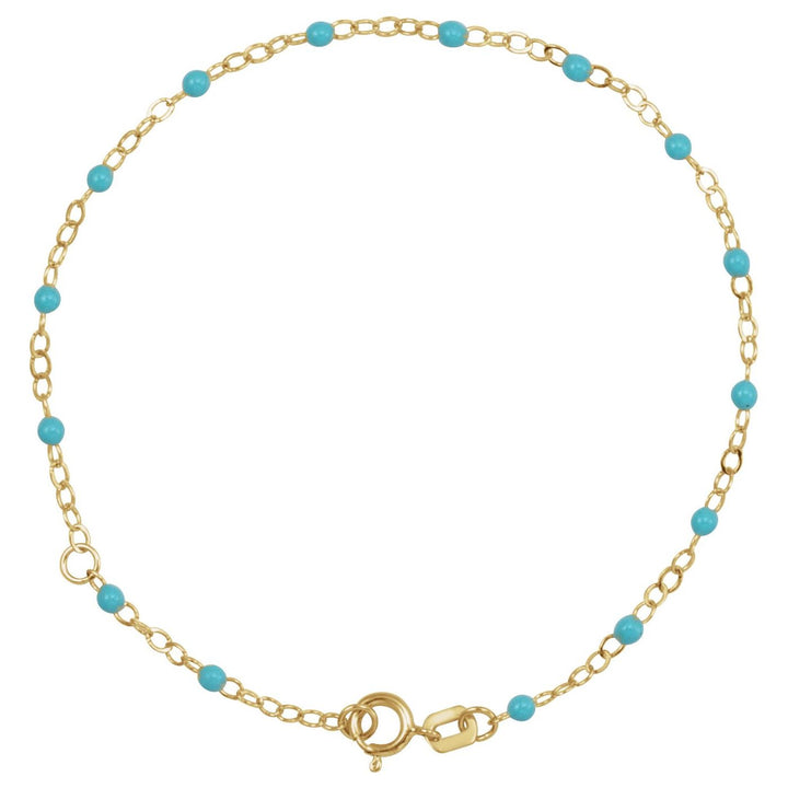 14K Gold Turquoise Enamel Bead Bracelet — supplier product view