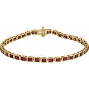 14K Gold Natural Garnet Line Bracelet — supplier product view