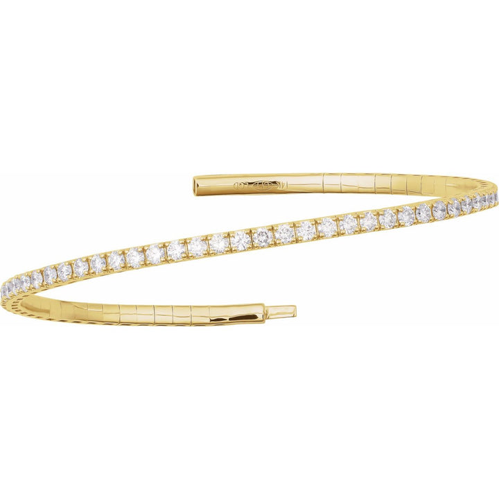 14K Gold Lab-Grown Diamond Flexible Bangle — supplier product view