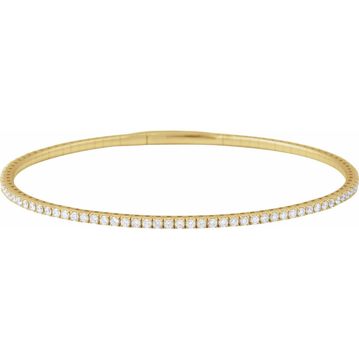 14K Gold 1.5 ct Lab-Grown Diamond Flexible Bangle — supplier product view