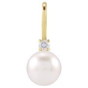 14K Gold Akoya Pearl & Natural Diamond Pendant — supplier product view