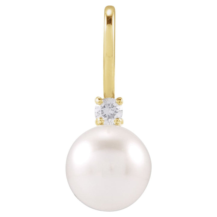 14K Gold Akoya Pearl & Natural Diamond Pendant — supplier product view