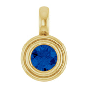 14K Gold Natural Blue Sapphire Pendant — supplier product view