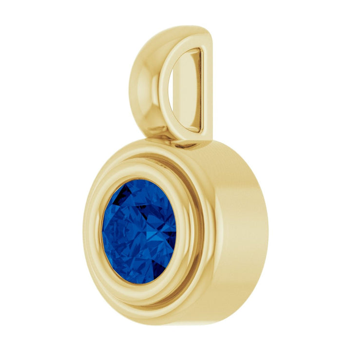 14K Gold Natural Blue Sapphire Pendant — supplier product view