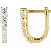 14K Gold Lab-Grown Diamond Hinged Hoops — supplier front/side views; sold as one pair