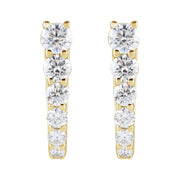 14K Gold Lab-Grown Diamond Hinged Hoops — supplier front/side views; sold as one pair