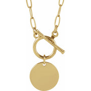 14K Gold Round Toggle Necklace — supplier product view