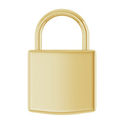 14K Gold Polished Lock Pendant — supplier product view