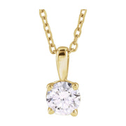 14K Gold Lab-Grown Diamond Solitaire Necklace — supplier product view