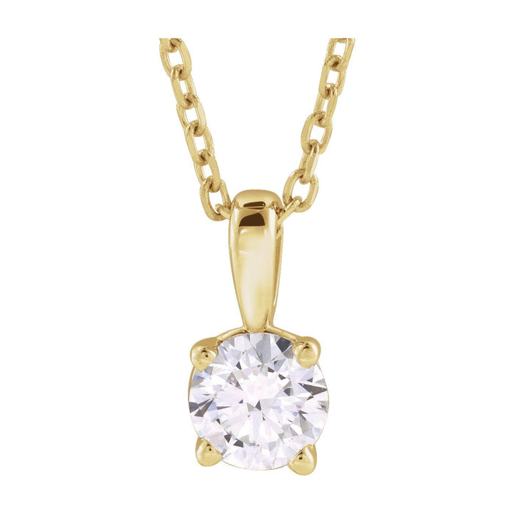 14K Gold Lab-Grown Diamond Solitaire Necklace — supplier product view