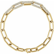 14K Gold Lab-Grown Diamond Paperclip Bracelet — supplier product view