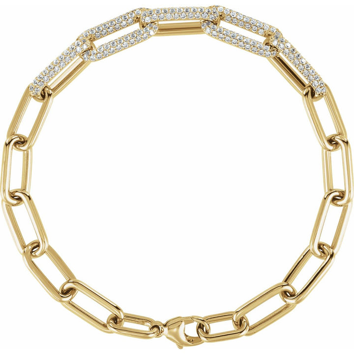 14K Gold Lab-Grown Diamond Paperclip Bracelet — supplier product view