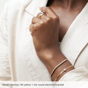 14K Gold Lab-Grown Diamond Bolo Bracelet — supplier product view
