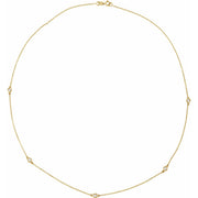 14K Gold Five-Station Lab-Grown Diamond Necklace — supplier product view