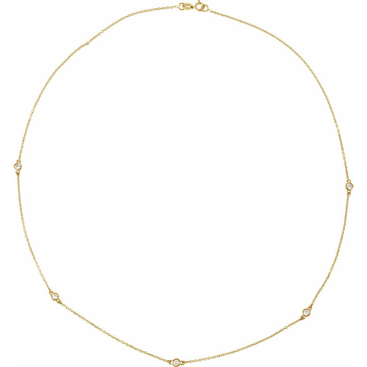 14K Gold Five-Station Lab-Grown Diamond Necklace — supplier product view