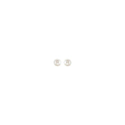 14K Gold Freshwater Pearl Button Studs — supplier front/side views; sold as one pair