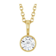 14K Gold Bezel Lab-Grown Diamond Necklace — supplier product view