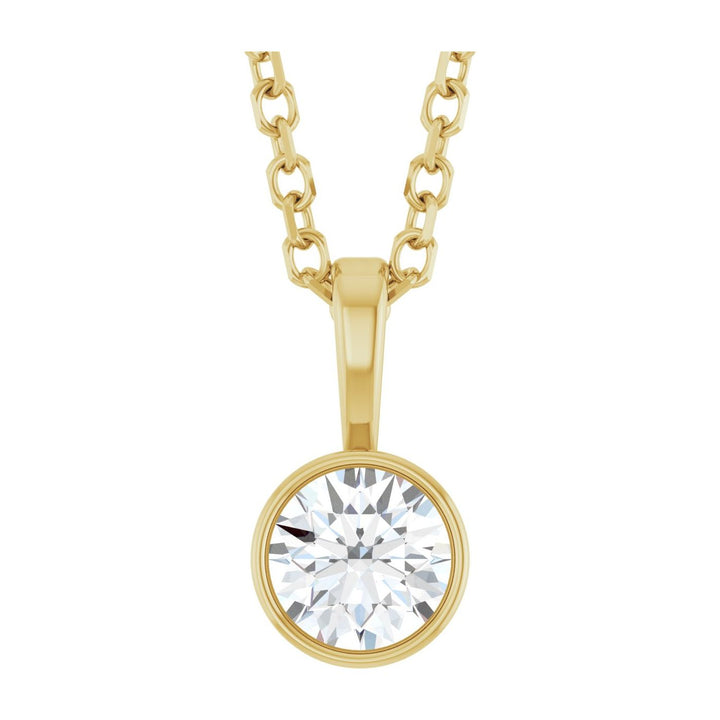14K Gold Bezel Lab-Grown Diamond Necklace — supplier product view