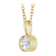 14K Gold Bezel Lab-Grown Diamond Necklace — supplier product view