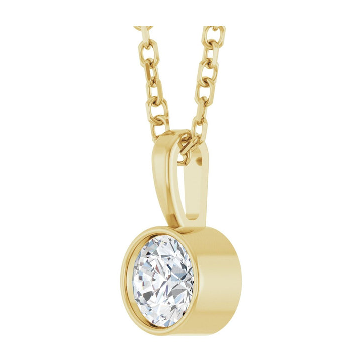 14K Gold Bezel Lab-Grown Diamond Necklace — supplier product view