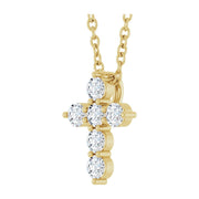 14K Gold Natural Diamond Cross Necklace — supplier product view