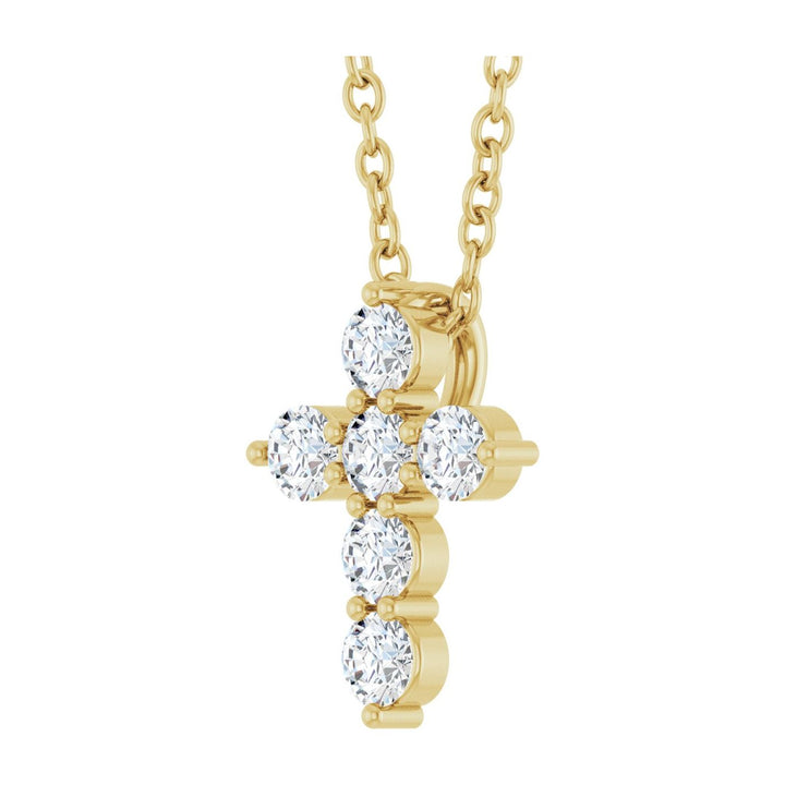 14K Gold Natural Diamond Cross Necklace — supplier product view